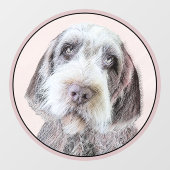 Wirehares Pointing Griffon Painting - Dog Art Raamsticker (Vel)