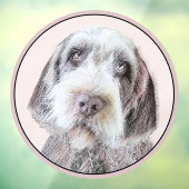 Wirehares Pointing Griffon Painting - Dog Art Raamsticker (Vel 3)
