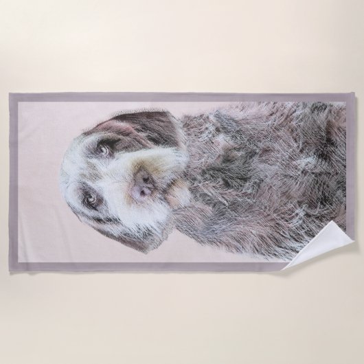 Wirehares Pointing Griffon Painting - Dog Art Strandlaken (Voorkant)