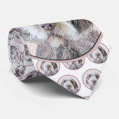 Wirehares Pointing Griffon Painting - Dog Art Stropdas (Opgerold)