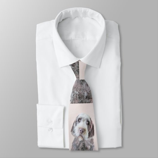 Wirehares Pointing Griffon Painting - Dog Art Stropdas (Gebonden)