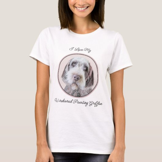 Wirehares Pointing Griffon Painting - Dog Art T-shirt (Voorkant)