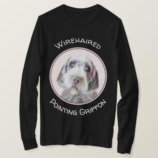 Wirehares Pointing Griffon Painting - Dog Art T-shirt (Design voorkant)
