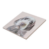 Wirehares Pointing Griffon Painting - Dog Art Tegeltje (Zijkant)