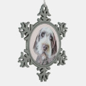 Wirehares Pointing Griffon Painting - Dog Art Tin Sneeuwvlok Ornament (Links)