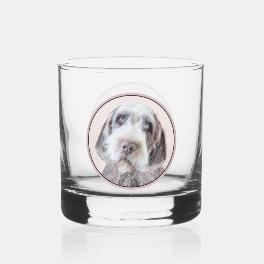 Wirehares Pointing Griffon Painting - Dog Art Whisky Glas (Achterkant)