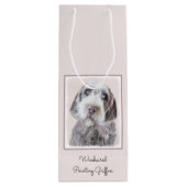 Wirehares Pointing Griffon Painting - Dog Art Wijn Cadeautas (Achterkant)