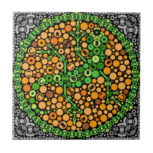 Wireless Gecko, Colour Perception Test, zwart Tegeltje (Voorkant)