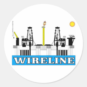 Wireline, Offshore, olieveldboker Ronde Sticker