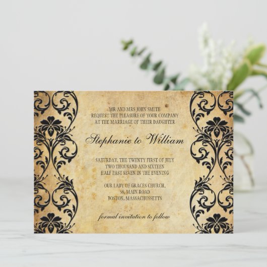 Wirl Wedding Invitation on Background Save The Date (Staand voorkant)