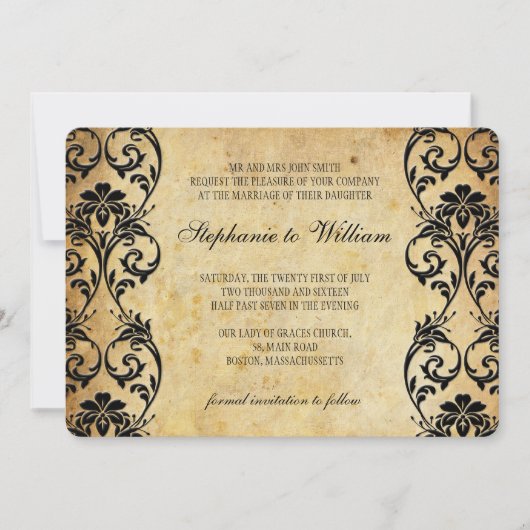 Wirl Wedding Invitation on  Background Save The Date (Voorkant)