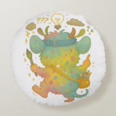 Wirrwuschel Kissen – Das große ADHS-Mischmonster v Rond Kussen (Achterkant)