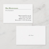 Wirtschaftsprüfern Visitenkarte Visitekaartje (Voorkant / Achterkant)