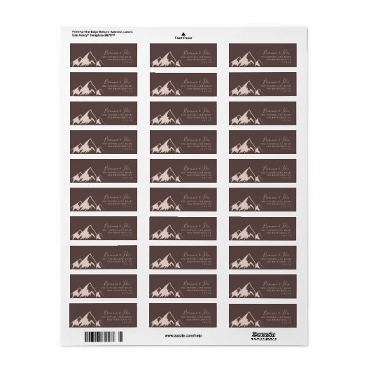 Wis het etiket van het Terugkeeradres van het berg (Full Sheet)