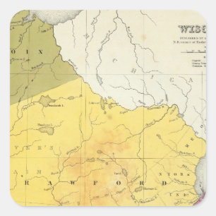 Wisconsin 4 vierkante sticker