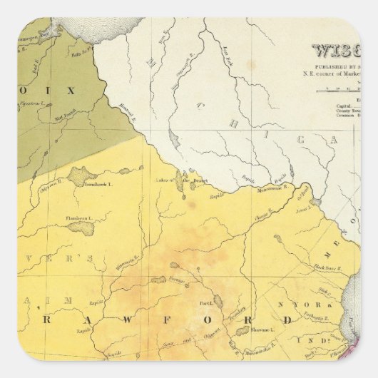 Wisconsin 4 vierkante sticker (Voorkant)