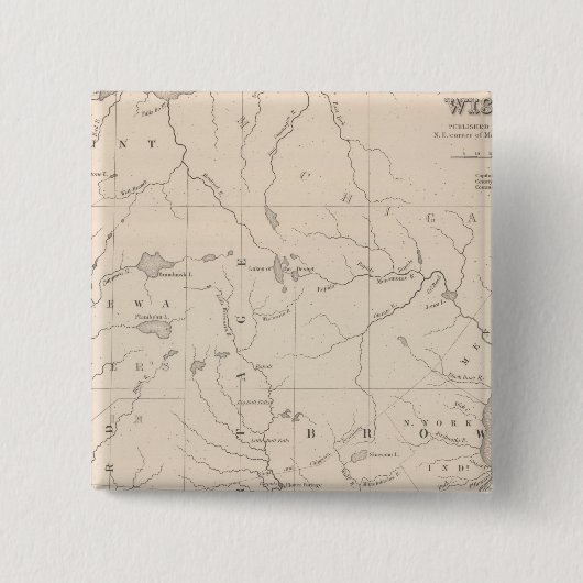 Wisconsin 5 vierkante button 5,1 cm (Voorkant)