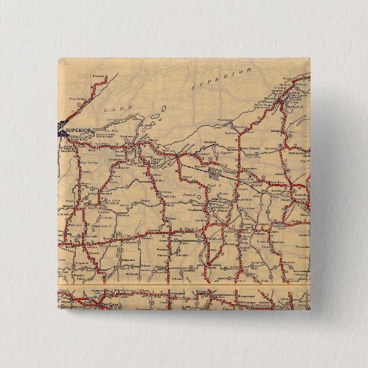 Wisconsin 6 vierkante button 5,1 cm (Voorkant)