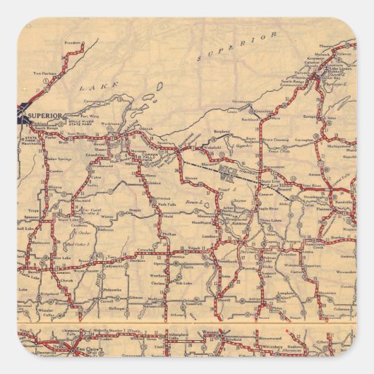 Wisconsin 6 vierkante sticker (Voorkant)
