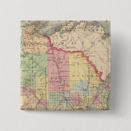 Wisconsin 7 vierkante button 5,1 cm (Voorkant)