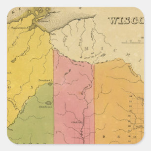 Wisconsin 7 vierkante sticker