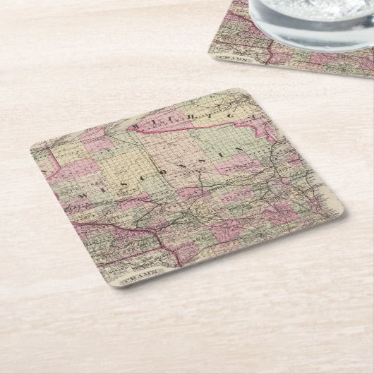 Wisconsin 9 kartonnen onderzetters (Schuin)