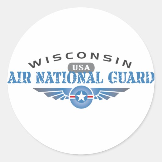 Wisconsin Air National Guard Ronde Sticker (Voorkant)