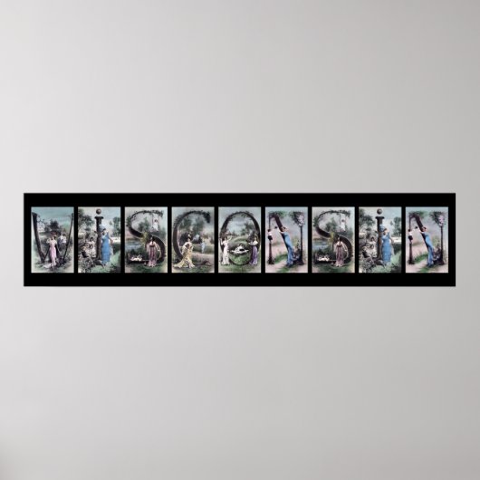WISCONSIN  Alfabet Letter Name Art Poster (Voorkant)