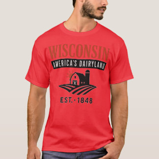 Wisconsin America's Dairyland Vintage Boerderij T-shirt