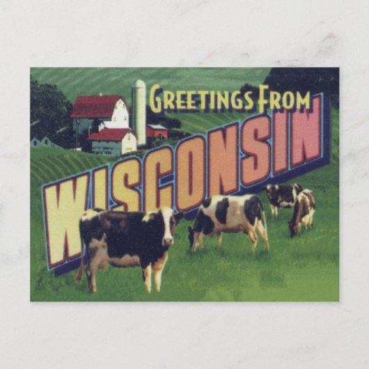 Wisconsin ansichtkaart briefkaart (Voorkant)