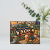 Wisconsin ansichtkaart briefkaart (Staand voorkant)
