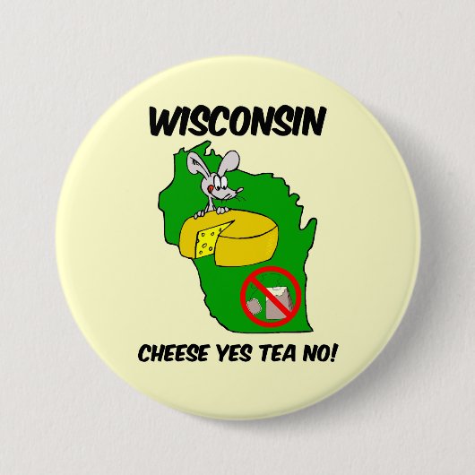 Wisconsin anti tea party ronde button 7,6 cm (Voorkant)