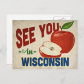 Wisconsin Apple - Vintage Travel Briefkaart (Voorkant / Achterkant)