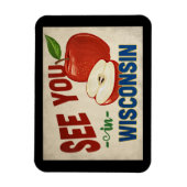 Wisconsin Apple - Vintage Travel Magneet (Verticaal)