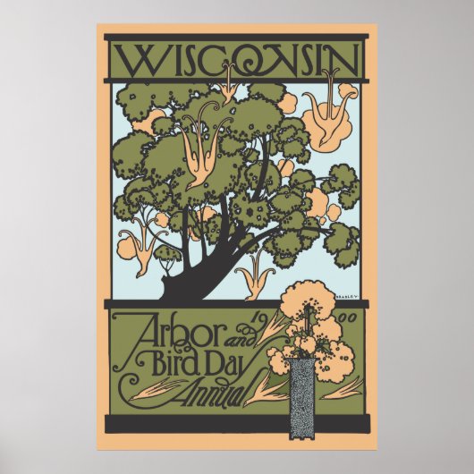 Wisconsin Arbor & Bird Day 1900 Poster (Voorkant)