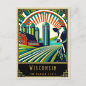 Wisconsin | Art. Deco Briefkaart (Voorkant)