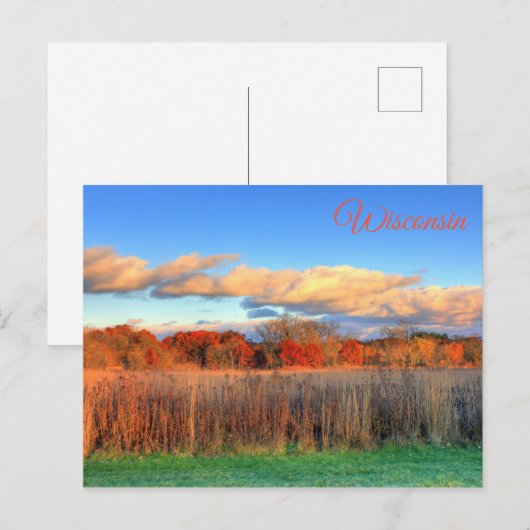 Wisconsin Autumn Scenic View Postcard Briefkaart (Voorkant / Achterkant)
