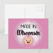 Wisconsin Baby Funny Pink New Girl Briefkaart (Voorkant / Achterkant)