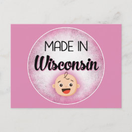 Wisconsin Baby Funny Pink New Girl Briefkaart