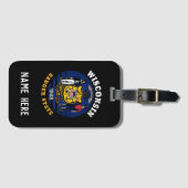 WISCONSIN BADGER STATE FLAG BAGAGELABEL (Voorkant (horizontaal))