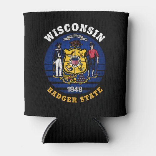WISCONSIN BADGER STATE FLAG BLIKJESKOELER (Voorkant)