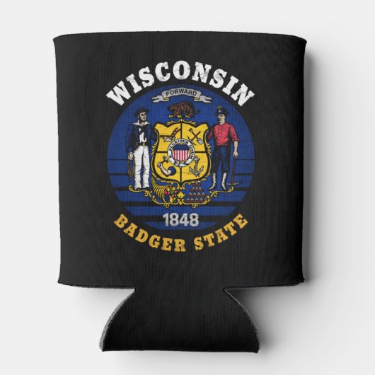 WISCONSIN BADGER STATE FLAG BLIKJESKOELER (Achterkant)
