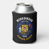 WISCONSIN BADGER STATE FLAG BLIKJESKOELER (Blikje Achterkant)