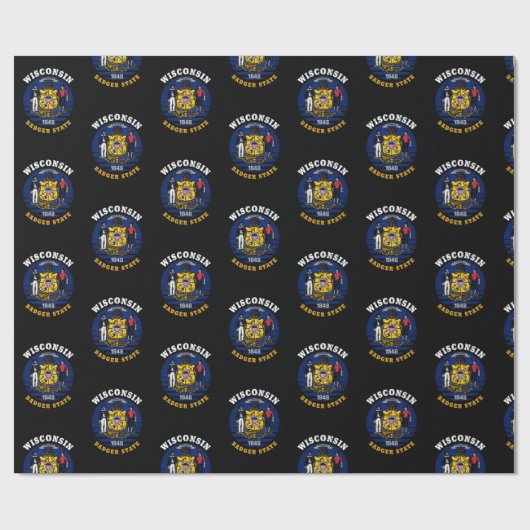 WISCONSIN BADGER STATE FLAG CADEAUPAPIER (Vlak)