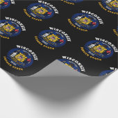 WISCONSIN BADGER STATE FLAG CADEAUPAPIER (Hoek)