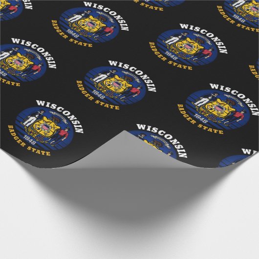 WISCONSIN BADGER STATE FLAG CADEAUPAPIER (Hoek)