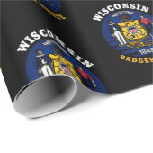 WISCONSIN BADGER STATE FLAG CADEAUPAPIER (Rol Hoek)