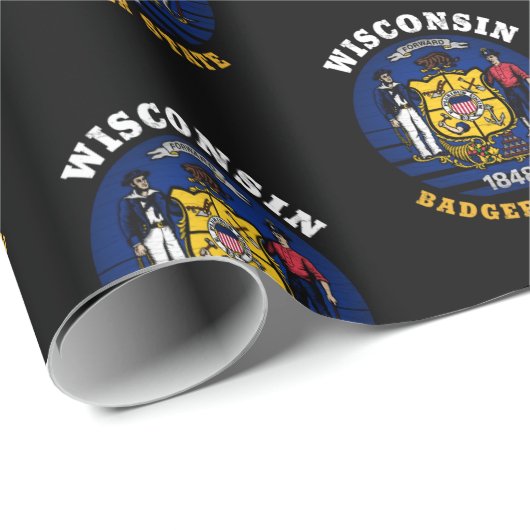WISCONSIN BADGER STATE FLAG CADEAUPAPIER (Rol Hoek)