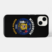 WISCONSIN BADGER STATE FLAG iPhone HOESJE (Achterkant horizontaal)