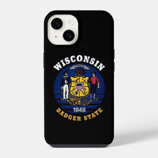 WISCONSIN BADGER STATE FLAG iPhone HOESJE (Achterkant)